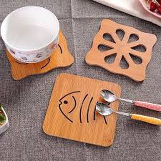 Miếng lót nồi, lót ly bằng gỗ kích thước 15cm x 15cm