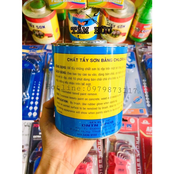 Chất tẩy sơn 350CC, 1L -APCO chai thủy tinh, lon thiếc chuyên dụng