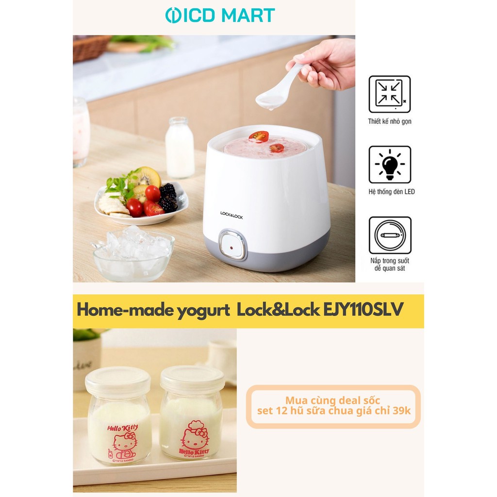 [LOCK&amp;LOCK] Máy Làm Sữa Chua Tự Động Lock&amp;Lock EJY110SLV