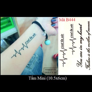 Xăm dán Tattoo chữ B444