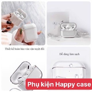 Case trong suốt - Vỏ bao airpod đựng tai nghe không dây 1 2 3 Pro i11 i12 i18 i100, chống trơn, chống nước, chống ố