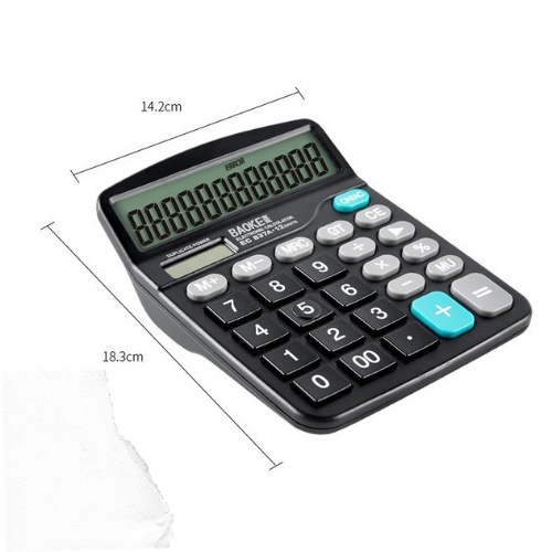 Máy tính điện tử bỏ túi 12 số 2 nguồn pin EC837A BAOKE