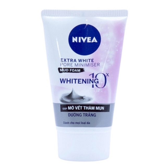 Sữa Rửa Mặt Mờ Vết Thâm Và Dưỡng Trắng Bùn Khoáng Nivea Extra White 100g mẫu mới