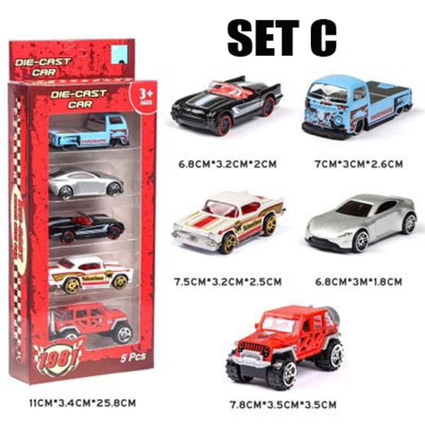 Set 5 Xe Ô Tô Đồ Chơi Tỉ Lệ 1: 64