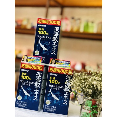 Date 2025 - Viên Uống Sụn Vi Cá Mập Orihiro Squalene 360 viên Nhật Bản