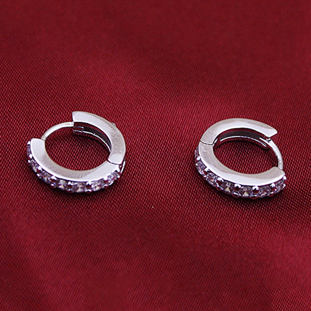 (Hàng có sẵn) Bông tai mạ bạc đính đá sang trọng