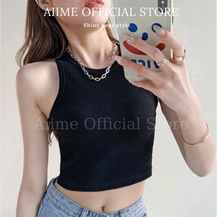 Áo croptop nữ/ Áo ba lỗ sát nách kiểu dáng ôm body chất liệu thun mềm mịn