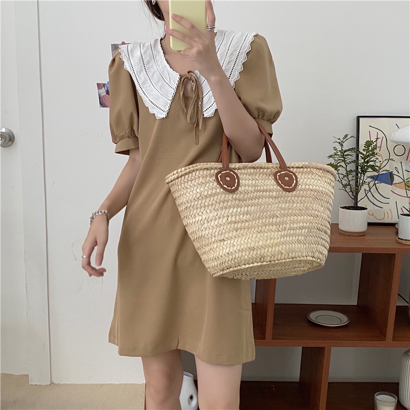 Đầm Tay Ngắn Cổ Tròn 35633