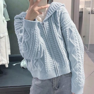 Áo khoác len cardigan có mũ (order) - 3 ảnh cuối là ảnh thật