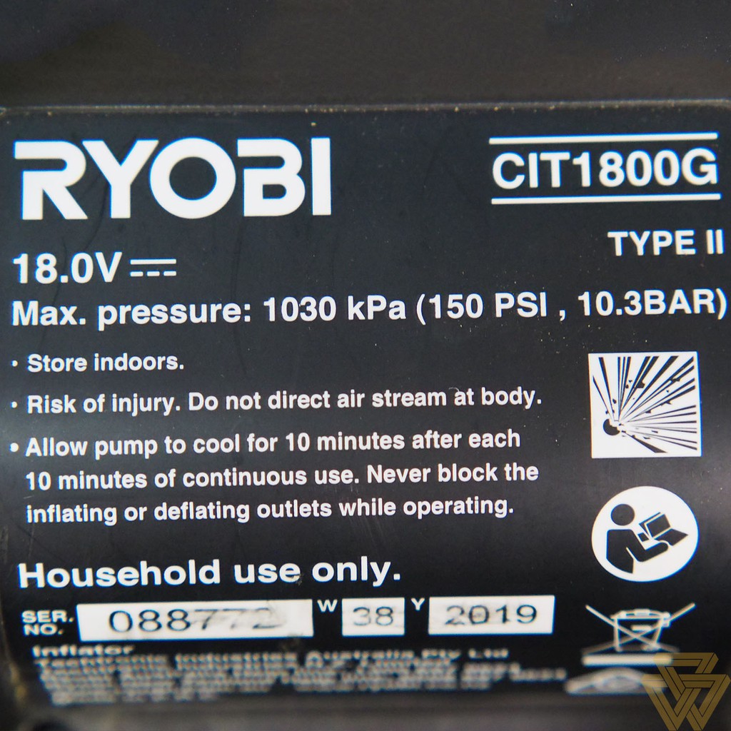 Máy Bơm Hơi Pin 18V Ryobi CIT1800G