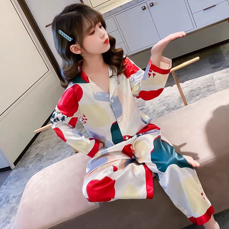 Bộ Đồ Ngủ Lụa Cho Bé, Bộ Pijama Cho Bé Gái Lụa Mango Dài Tay - BPN27