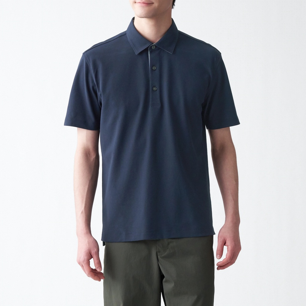 Muji Áo Polo Vải Pique Cool Touch