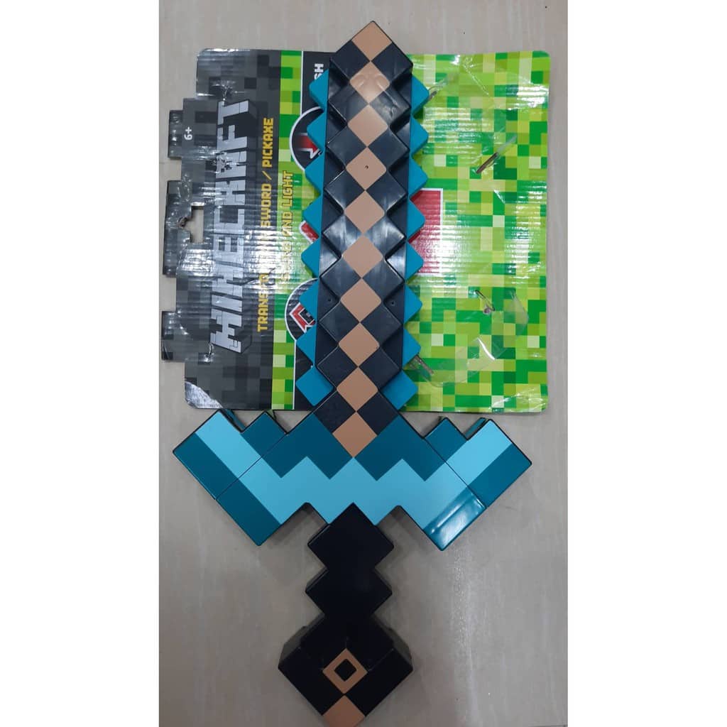 Đồ chơi cúp và kiem minecraft biến hình 2 trong 1 một cỡ lớn có đèn và nhạc