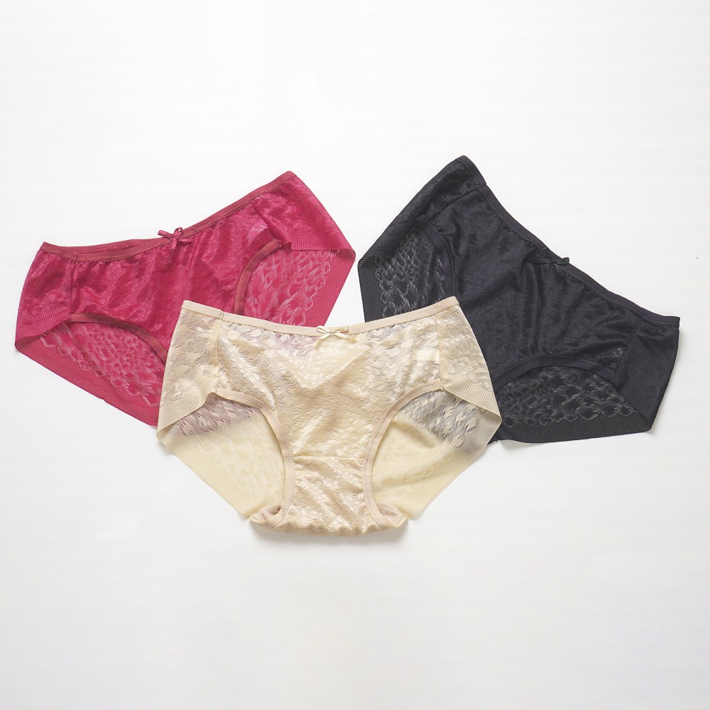Quần lót nữ cotton Poly thun lạnh phối ren họa tiết chìm  dễ thương, sexy, gợi cảm , hàng VNXK Thái Hòa - W501
