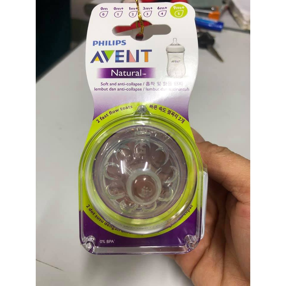 NÚM TI PHILIPS AVENT NATURAL CỔ RỘNG SỐ 1,2,3,4,5