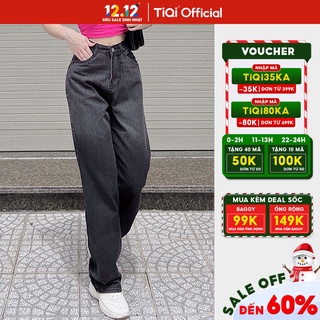 Quần jeans ống rộng nữ màu Xám Đen Ombre TiQi Jeans B2-198