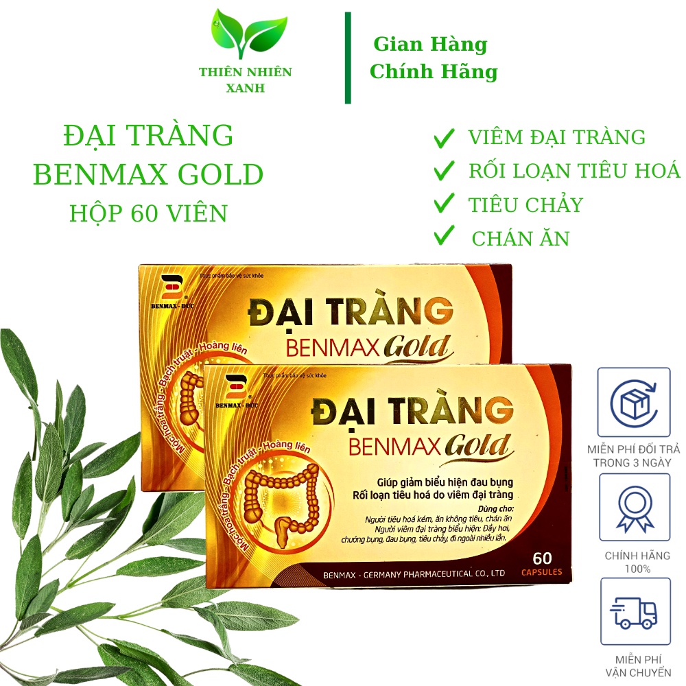 Viên uống ĐẠI TRÀNG BENMAX GOLD giảm biểu hiện đau bụng,rối loạn tiêu hoá,tiêu chảy,đau bụng,ăn không tiêu,chán ăn