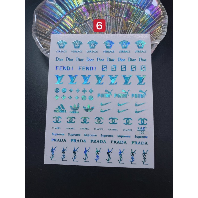 sticker hình thương hiệu dán móng tay nail