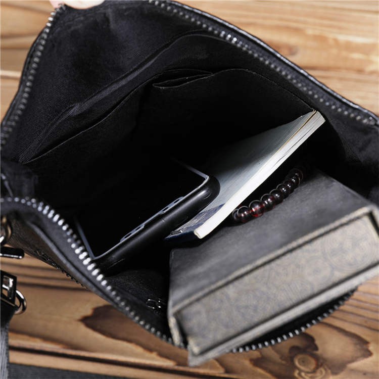 Túi đeo DA BÒ THẬT cao cấp mầu đen cực sang trọng - Đơn giản, gọn, nhẹ dễ dàng di chuyển TC70 thatchastore