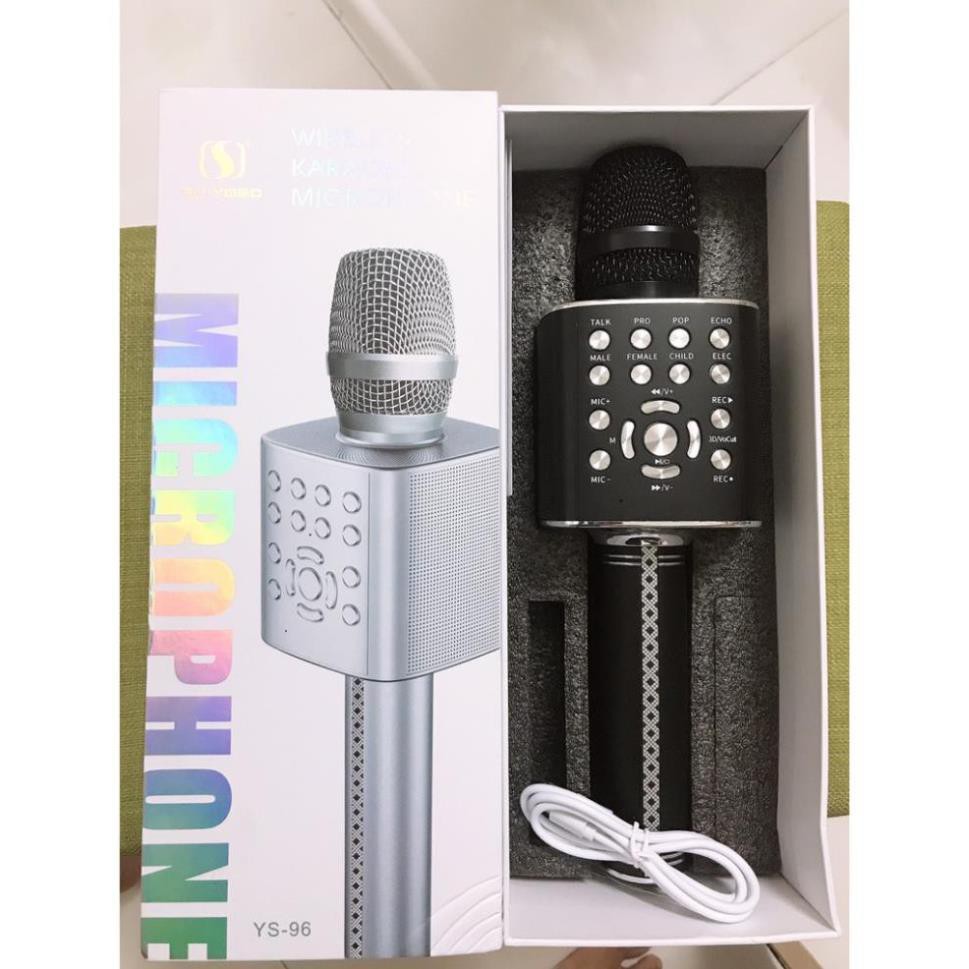 Micro hát karaoke YS 95 Kèm Loa Bluetooth Giá Rẻ- Tích Hợp Live Stream, Giả Giọng.