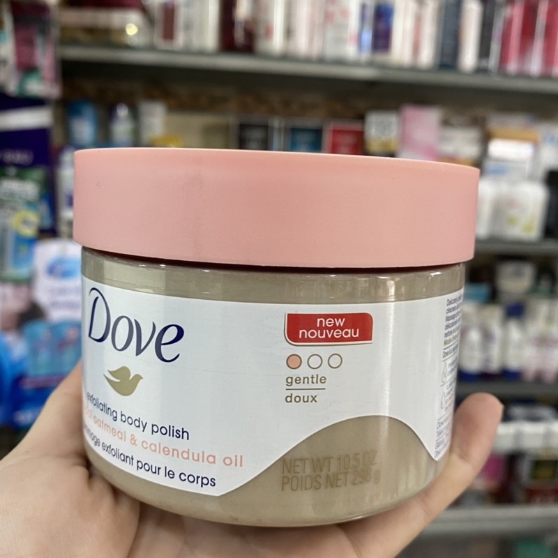 TẨY TẾ BÀO CHẾT DOVE EXFOLIATING BODY POLISH 298g Của Mỹ/ Lanvender/ Yến Mạch/ Lựu.