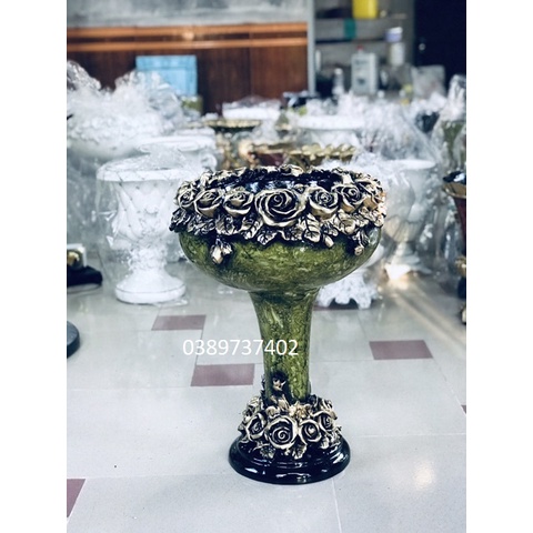 Bình hoa composite cao 55cm, rộng 24cm (cắm bông lúa mạch, hoa sáp, hoa lụa, hoa giả....)
