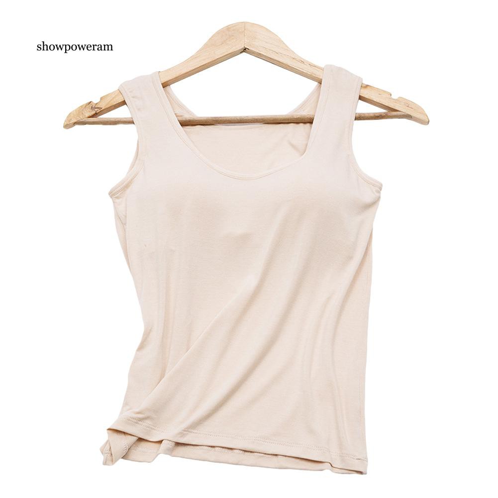 Áo cộc tay cổ chữ U trơn có mút nâng ngực đơn giản quyến rũ cho nữ | BigBuy360 - bigbuy360.vn