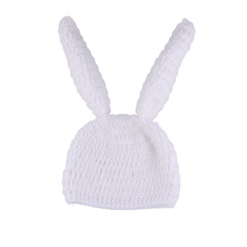 Mary☆Newborn Photography Props Infant Outfits Baby Rabbit Crochet Knit Hat Clothes