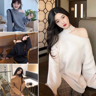 Áo nỉ hở vai phom to dáng suông 4 màu cực giấu dáng chất nỉ ngoại dày dặn cực xinh