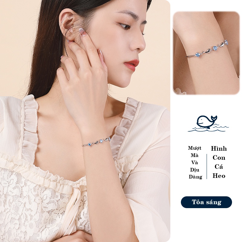 Lắc Tay Bạc Nữ hình Ngôi Sao Cá Heo - Vòng Tay Bạc tự thiết kế đến từ Sterling M.Lady Jewelry