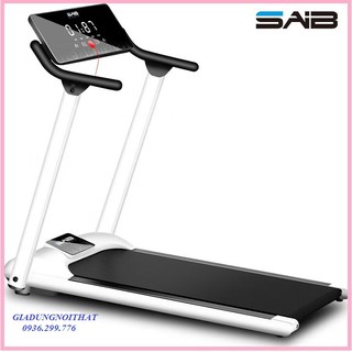 re0649 Máy chạy bộ xếp gọn SAIB S1 mặt đồng hồ cảm ứng - Máy tập chạy bộ