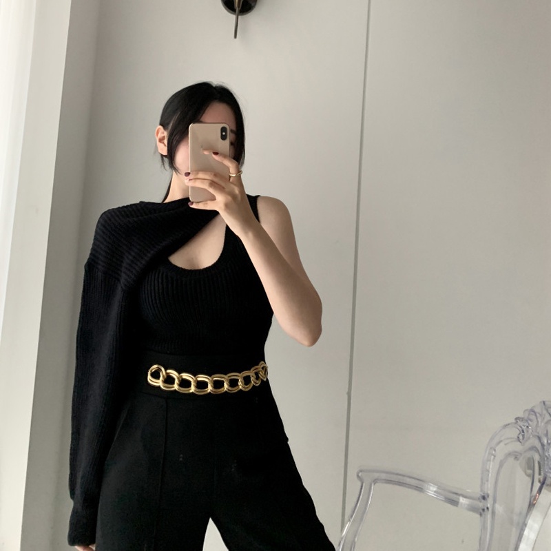 Set hai món Áo không tay IELGY và Áo khoác ngoài thời trang cho nữ