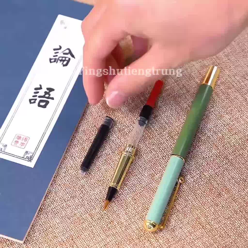 Bút lông máy vỏ kim loại cao cấp viết chữ Hán, Thượng Lâm Phú ( Tặng 10 ống mực đen ) | BigBuy360 - bigbuy360.vn