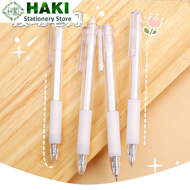 Dao rọc giấy hình bút HAKI màu trắng thiết kế an toàn tiện dụng D04