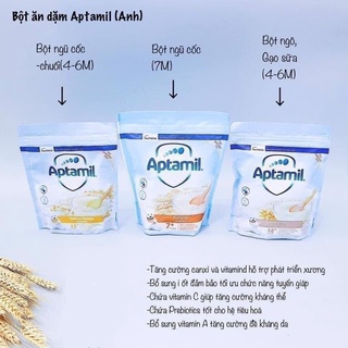 Bột ăn dặm Aptamil cho bé 4/6m+ túi zip 125g (air Anh Quốc)