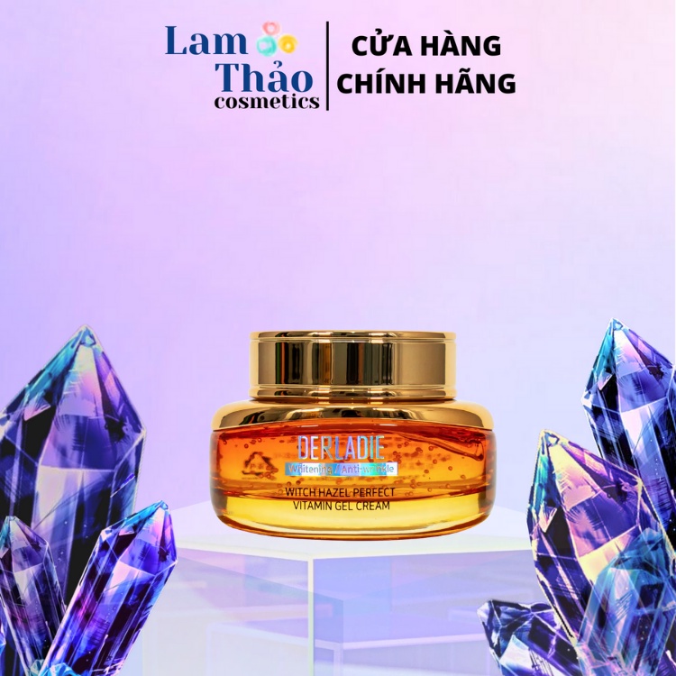 Kem Dưỡng Dành Cho Da Mụn &amp; Làm Mờ Thâm Sẹo Derladie Witch Hazel Perfect Vitamin Gel Cream 55ml ( Mẫu Mới )