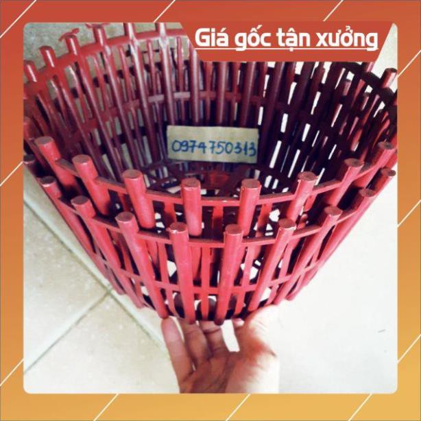 Bộ 10 chậu nhựa giả gỗ trồng Lan có nan phụ f30