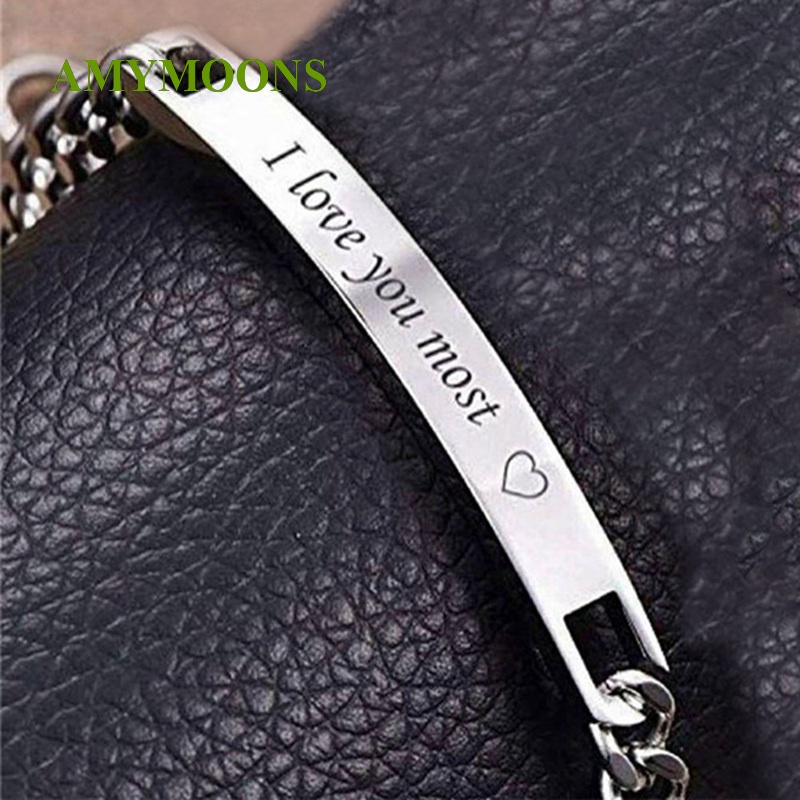 Vòng Tay Cặp Đôi Khắc Chữ "I Love You Most" Và "I Love You More"