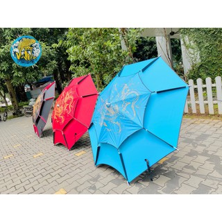 Ô dù câu cá 2 tầng hoạ tiết kim long| ô 2m2- 2m4 cao cấp- vũ môn fishing