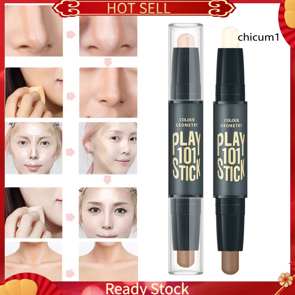 [Hàng mới về] Thanh Trang Điểm Bắt Sáng Che Khuyết Điểm Hai Đầu Tạo Khối