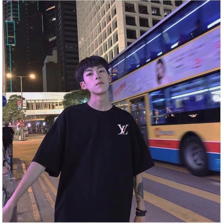 Áo thun tay lỡ Phản Quang 7 màu LuonVuiTuoi ngang lưng form rộng nam nữ unisex dáng rộng màu trắng đen basic