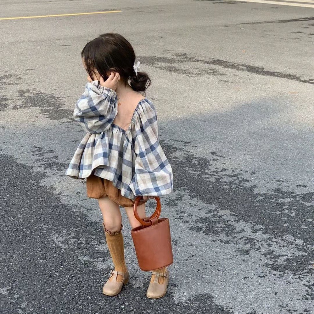 Bộ Áo Tay Dài Phối Quần Dài Kẻ Sọc Thời Trang Mùa Thu 2002 Cho Bé Gái