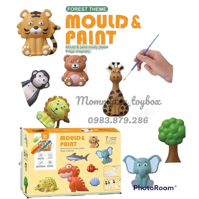 Tô tượng khủng long - thú rừng thạch cao đổ khuôn nhiều chủ đề