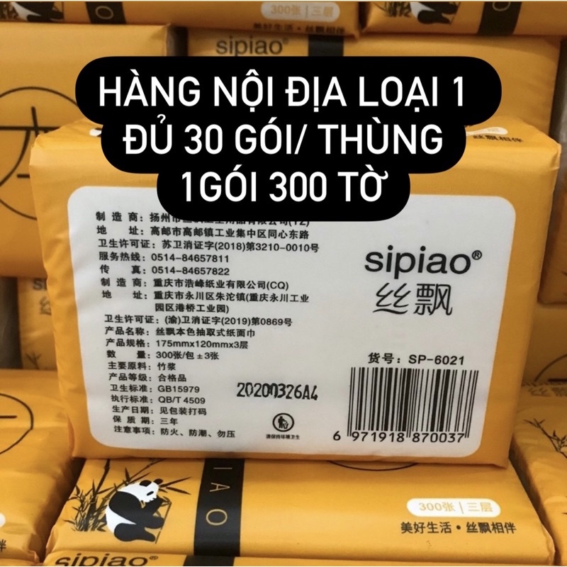 giấy ăn gấu trúc nội địa trung chính hãng 30 gói/thùng