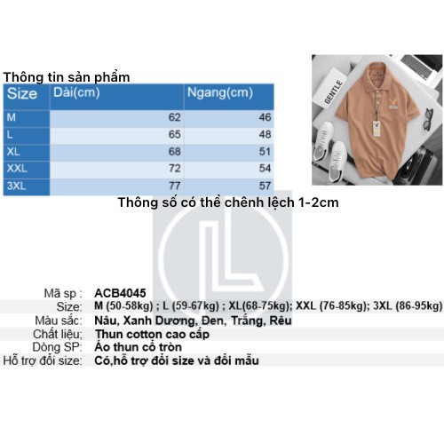 Áo thun nam (MIỄN PHÍ VẬN CHUYỂN) áo phông nam ngắn tay có cổ polo thêu hình thun cá sấu LỊCH LÃM cực tốt -Liyor-ACB4045