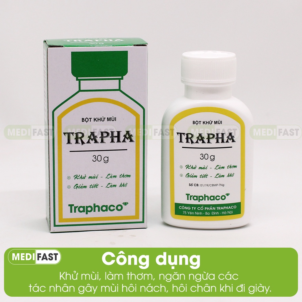 Khử mùi hôi chân, hôi nách Trapha 30g - Chính hãng Traphaco