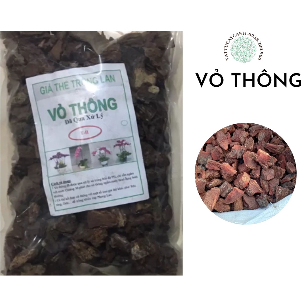 Vỏ thông trồng lan size 1-2cm đã qua xử lý