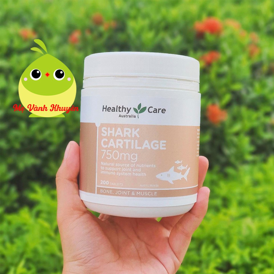 Sụn vi cá mập Healthy Care Shark Cartilage 750mg, Úc (200v)