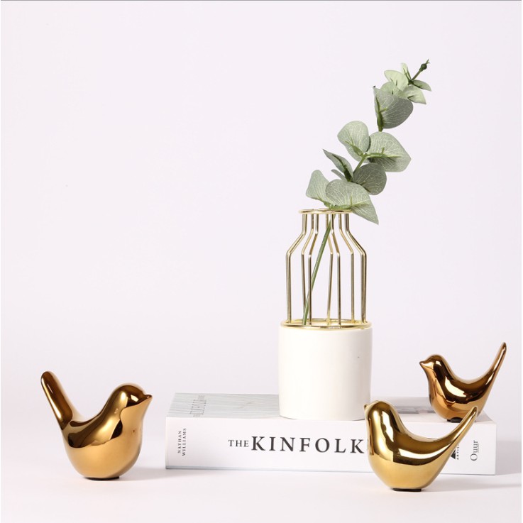 Tượng Decor cao cấp CHIM VÀNG TRANG TRÍ trang trí phòng khách sang trọng, đẳng cấp, Hàng nhập khẩu tinh xảo Size Lớn