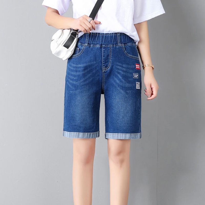 Quần Short Jean Lưng Thun Dây Rút Thời Trang Cho Nữ